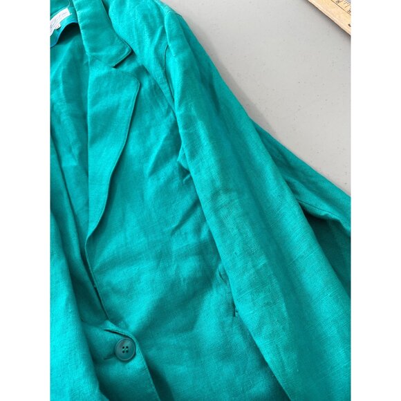 Vintage 90s Lombardi Linen Blazer Jacket Size 14 Single Button Deadstock NEW - Picture 7 of 8
